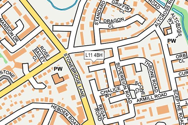 L11 4BH map - OS OpenMap – Local (Ordnance Survey)