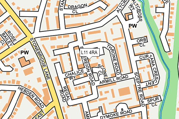 L11 4RA map - OS OpenMap – Local (Ordnance Survey)