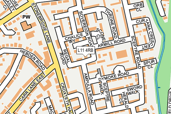 L11 4RB map - OS OpenMap – Local (Ordnance Survey)
