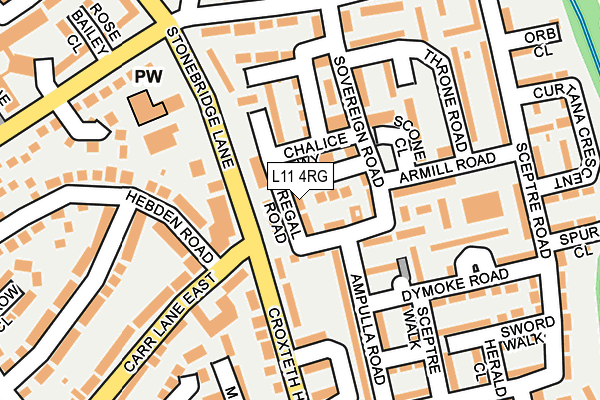 L11 4RG map - OS OpenMap – Local (Ordnance Survey)