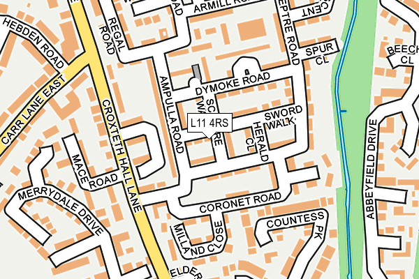 L11 4RS map - OS OpenMap – Local (Ordnance Survey)