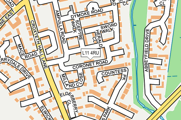 L11 4RU map - OS OpenMap – Local (Ordnance Survey)