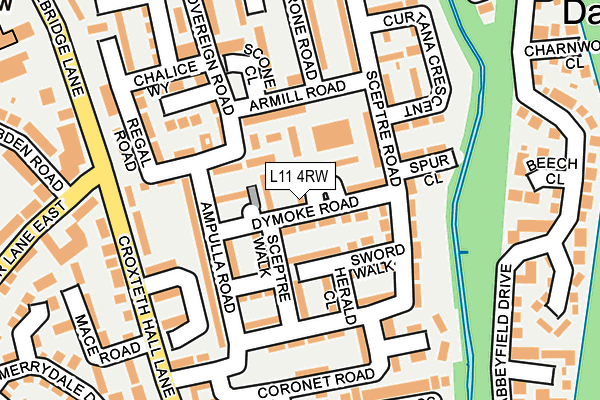 L11 4RW map - OS OpenMap – Local (Ordnance Survey)