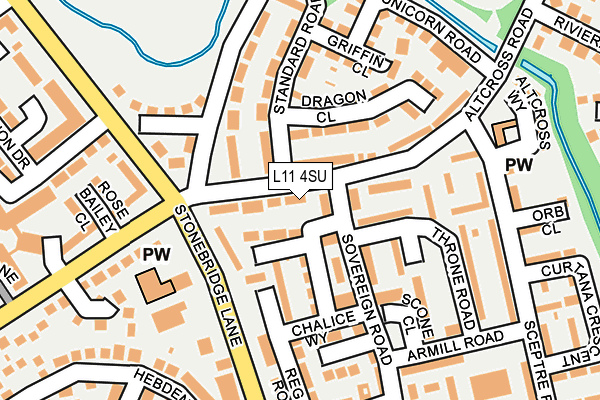 L11 4SU map - OS OpenMap – Local (Ordnance Survey)