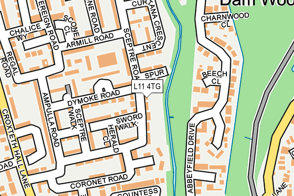 L11 4TG map - OS OpenMap – Local (Ordnance Survey)