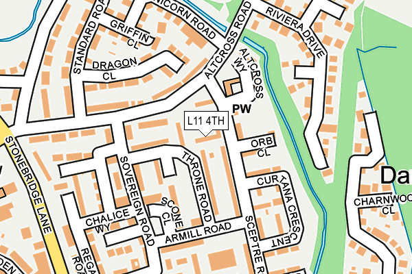 L11 4TH map - OS OpenMap – Local (Ordnance Survey)