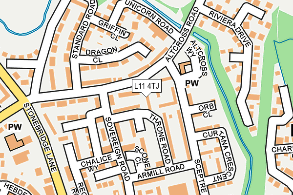 L11 4TJ map - OS OpenMap – Local (Ordnance Survey)