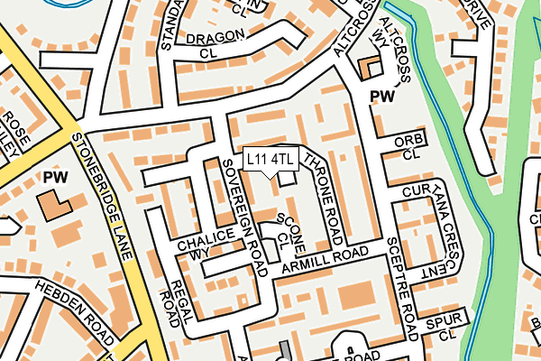 L11 4TL map - OS OpenMap – Local (Ordnance Survey)