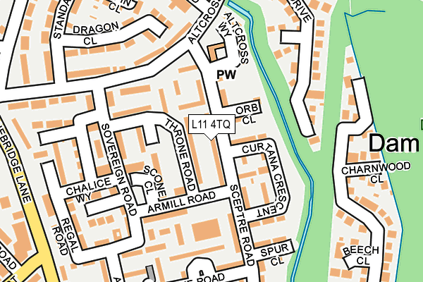 L11 4TQ map - OS OpenMap – Local (Ordnance Survey)