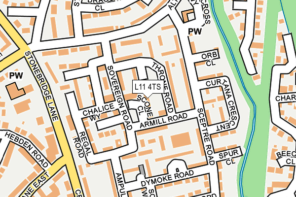 L11 4TS map - OS OpenMap – Local (Ordnance Survey)