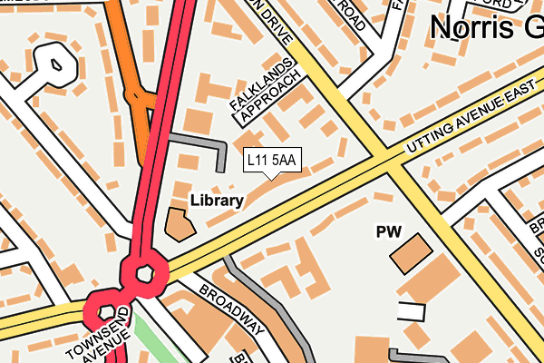 L11 5AA map - OS OpenMap – Local (Ordnance Survey)