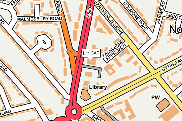 L11 5AF map - OS OpenMap – Local (Ordnance Survey)