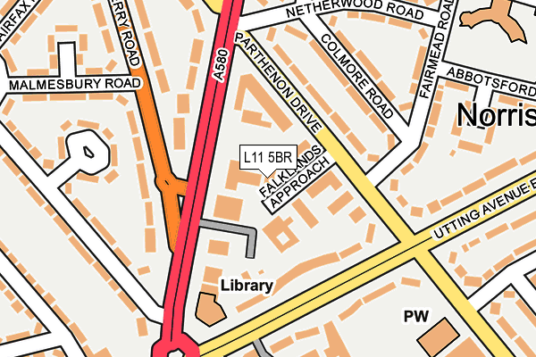 L11 5BR map - OS OpenMap – Local (Ordnance Survey)