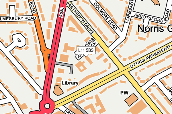 L11 5BS map - OS OpenMap – Local (Ordnance Survey)