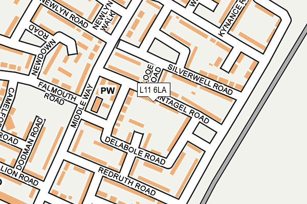 L11 6LA map - OS OpenMap – Local (Ordnance Survey)
