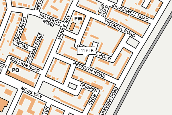 L11 6LB map - OS OpenMap – Local (Ordnance Survey)
