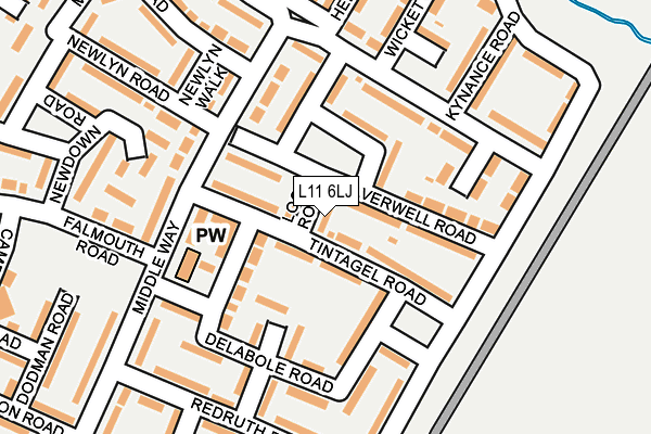 L11 6LJ map - OS OpenMap – Local (Ordnance Survey)