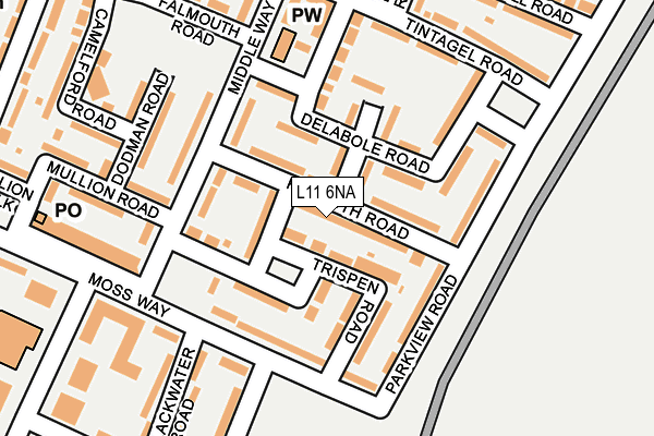 L11 6NA map - OS OpenMap – Local (Ordnance Survey)