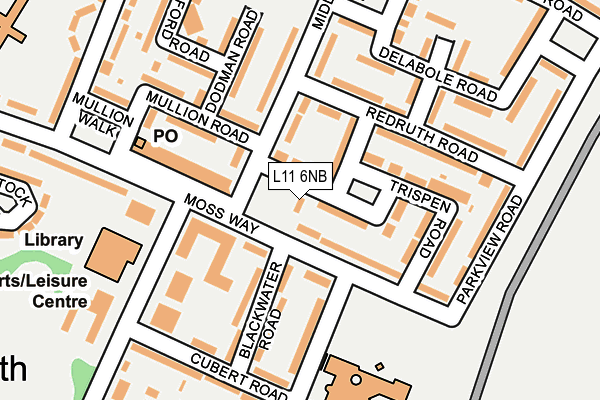 L11 6NB map - OS OpenMap – Local (Ordnance Survey)