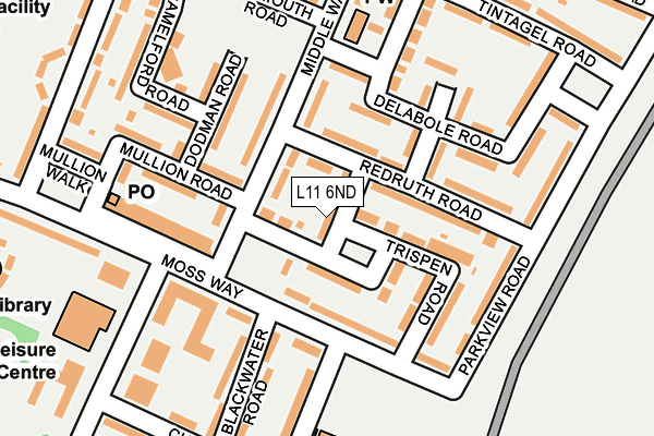 L11 6ND map - OS OpenMap – Local (Ordnance Survey)