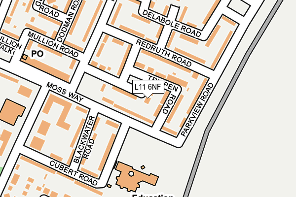 L11 6NF map - OS OpenMap – Local (Ordnance Survey)