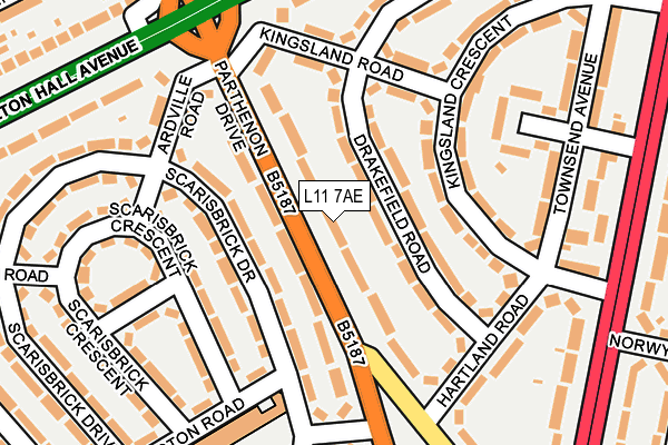 L11 7AE map - OS OpenMap – Local (Ordnance Survey)