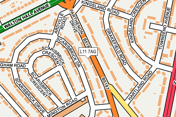 L11 7AG map - OS OpenMap – Local (Ordnance Survey)