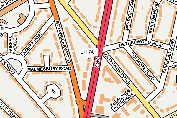 L11 7AH map - OS OpenMap – Local (Ordnance Survey)