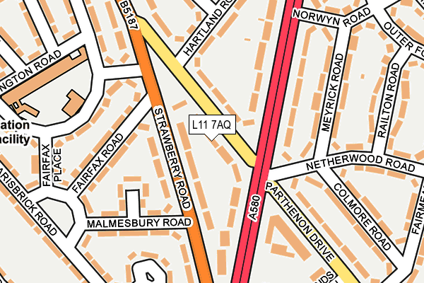 L11 7AQ map - OS OpenMap – Local (Ordnance Survey)