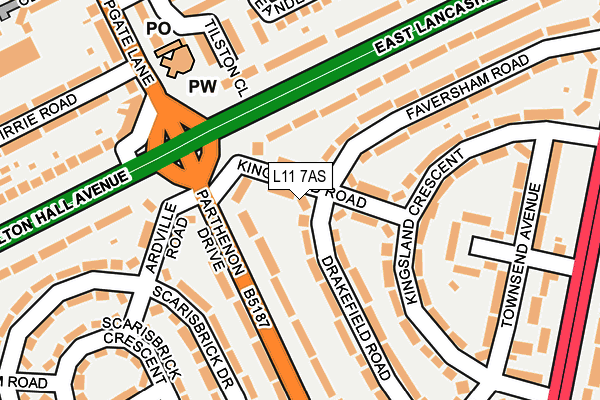 L11 7AS map - OS OpenMap – Local (Ordnance Survey)