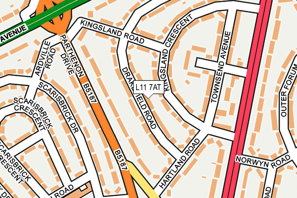 L11 7AT map - OS OpenMap – Local (Ordnance Survey)