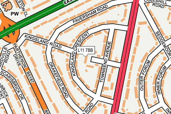 L11 7BB map - OS OpenMap – Local (Ordnance Survey)