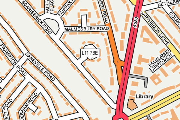 L11 7BE map - OS OpenMap – Local (Ordnance Survey)