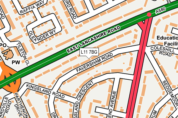 L11 7BG map - OS OpenMap – Local (Ordnance Survey)