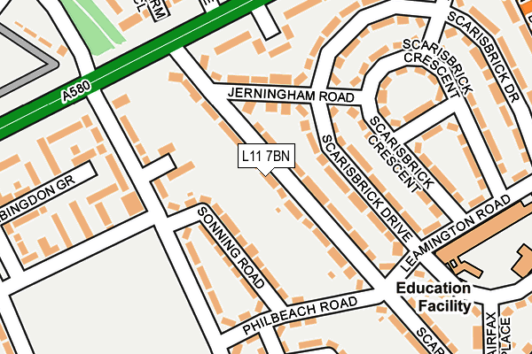 L11 7BN map - OS OpenMap – Local (Ordnance Survey)