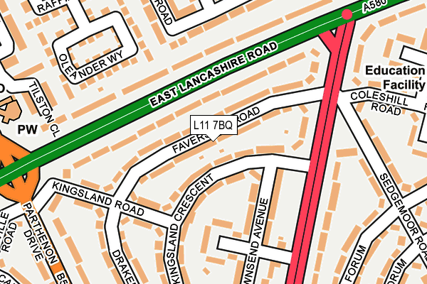 L11 7BQ map - OS OpenMap – Local (Ordnance Survey)
