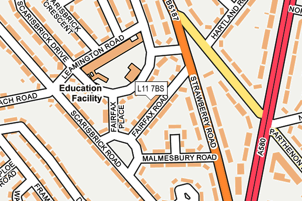 L11 7BS map - OS OpenMap – Local (Ordnance Survey)