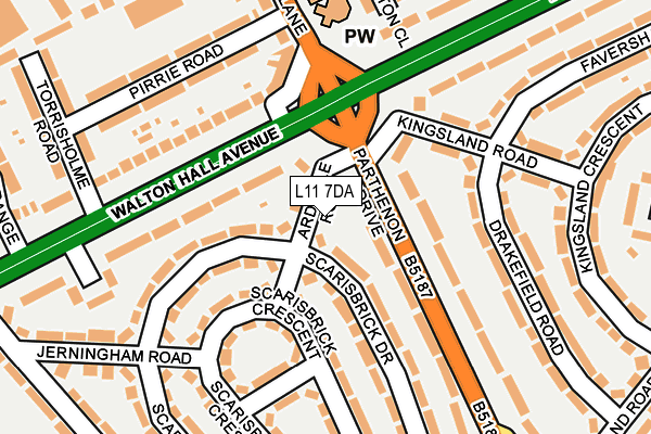 L11 7DA map - OS OpenMap – Local (Ordnance Survey)