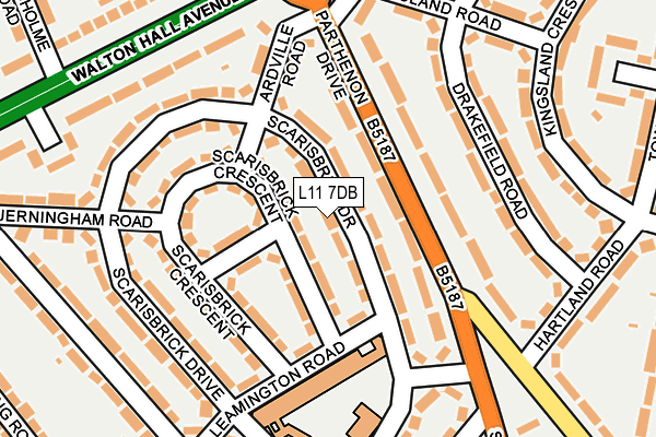 L11 7DB map - OS OpenMap – Local (Ordnance Survey)