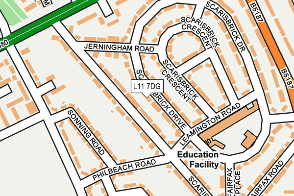 L11 7DG map - OS OpenMap – Local (Ordnance Survey)