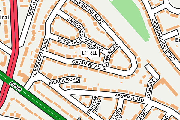 L11 8LL map - OS OpenMap – Local (Ordnance Survey)