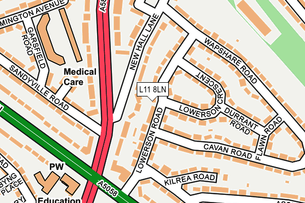 L11 8LN map - OS OpenMap – Local (Ordnance Survey)