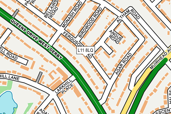L11 8LQ map - OS OpenMap – Local (Ordnance Survey)