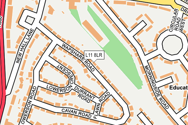L11 8LR map - OS OpenMap – Local (Ordnance Survey)