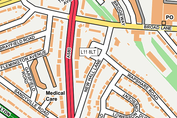 L11 8LT map - OS OpenMap – Local (Ordnance Survey)