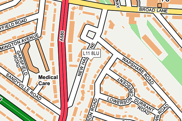 L11 8LU map - OS OpenMap – Local (Ordnance Survey)