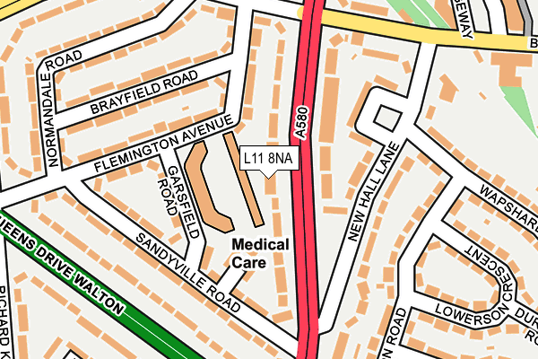 L11 8NA map - OS OpenMap – Local (Ordnance Survey)