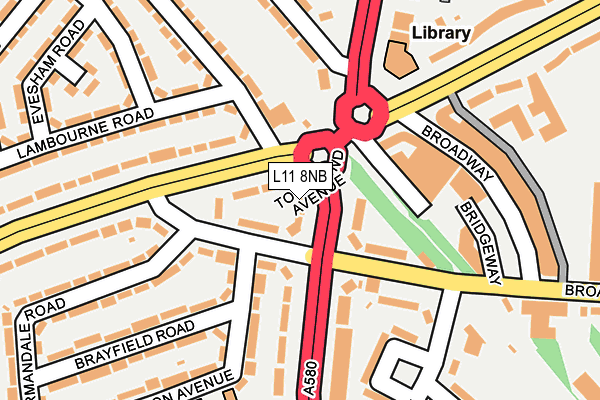 L11 8NB map - OS OpenMap – Local (Ordnance Survey)