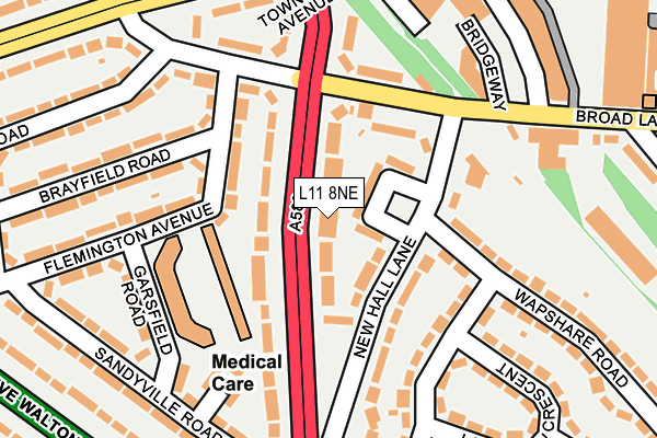 L11 8NE map - OS OpenMap – Local (Ordnance Survey)