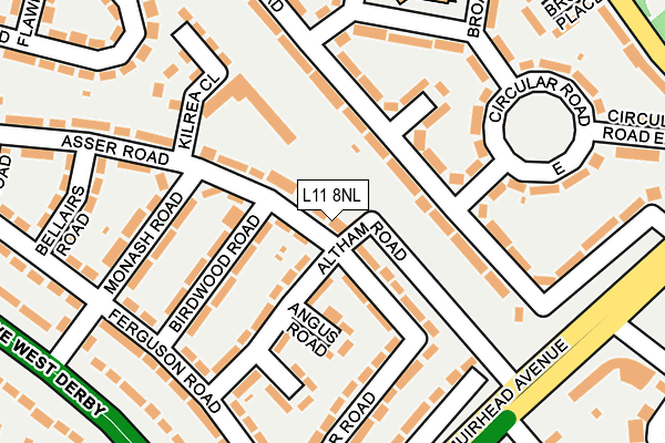 L11 8NL map - OS OpenMap – Local (Ordnance Survey)